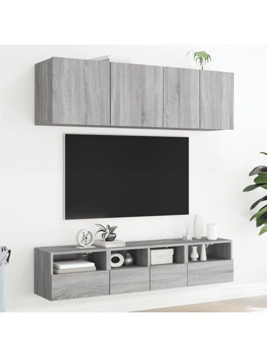 Nástěnné TV skříňky 2 ks šedé sonoma 40 x 30 x 30 cm kompozit