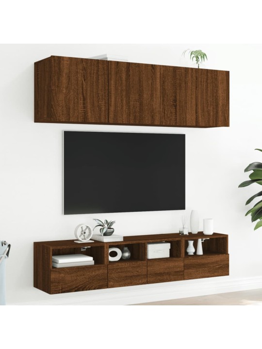 Nástěnné TV skříňky 2 ks hnědý dub 40x30x30 cm kompozitní dřevo