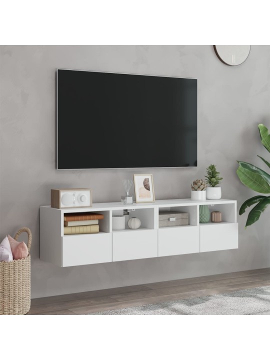 Nástěnné TV skříňky 2 ks bílé 60 x 30 x 30 cm kompozitní dřevo