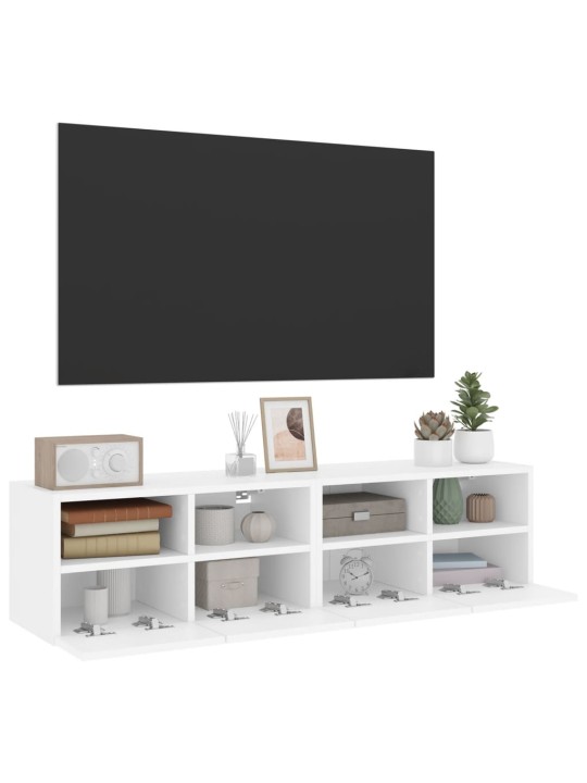 Nástěnné TV skříňky 2 ks bílé 60 x 30 x 30 cm kompozitní dřevo