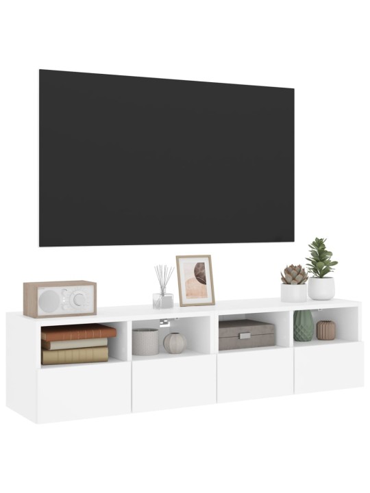 Nástěnné TV skříňky 2 ks bílé 60 x 30 x 30 cm kompozitní dřevo