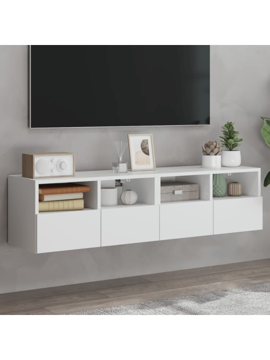 Nástěnné TV skříňky 2 ks bílé 60 x 30 x 30 cm kompozitní dřevo