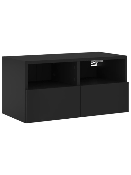 Nástěnná TV skříňka černá 60 x 30 x 30 cm kompozitní dřevo