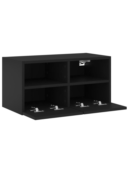 Nástěnná TV skříňka černá 60 x 30 x 30 cm kompozitní dřevo