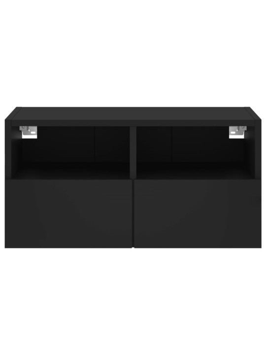 Nástěnná TV skříňka černá 60 x 30 x 30 cm kompozitní dřevo