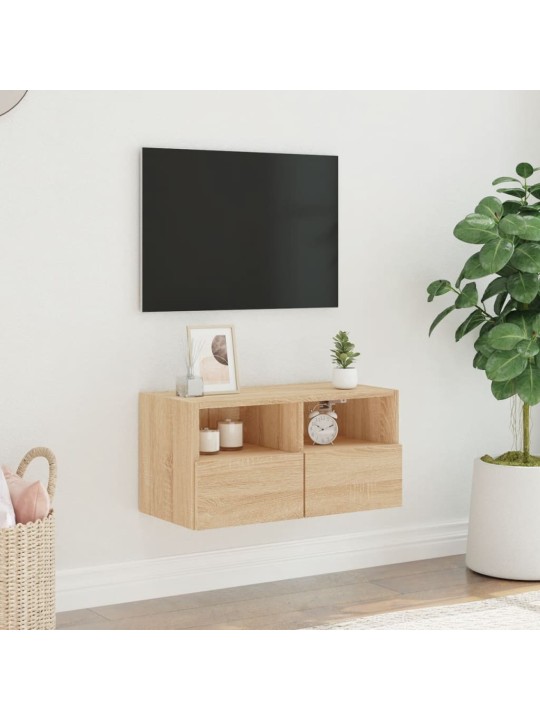 Nástěnná TV skříňka dub sonoma 60 x 30 x 30 cm kompozitní dřevo