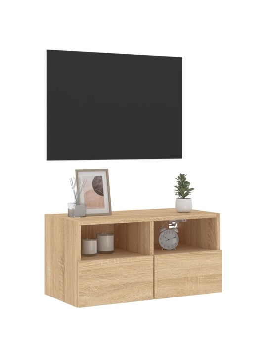 Nástěnná TV skříňka dub sonoma 60 x 30 x 30 cm kompozitní dřevo