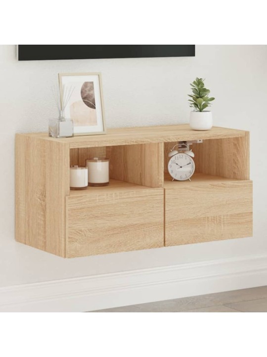 Nástěnná TV skříňka dub sonoma 60 x 30 x 30 cm kompozitní dřevo