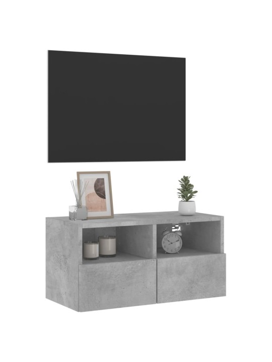 Nástěnná TV skříňka betonově šedá 60x30x30 cm kompozitní dřevo
