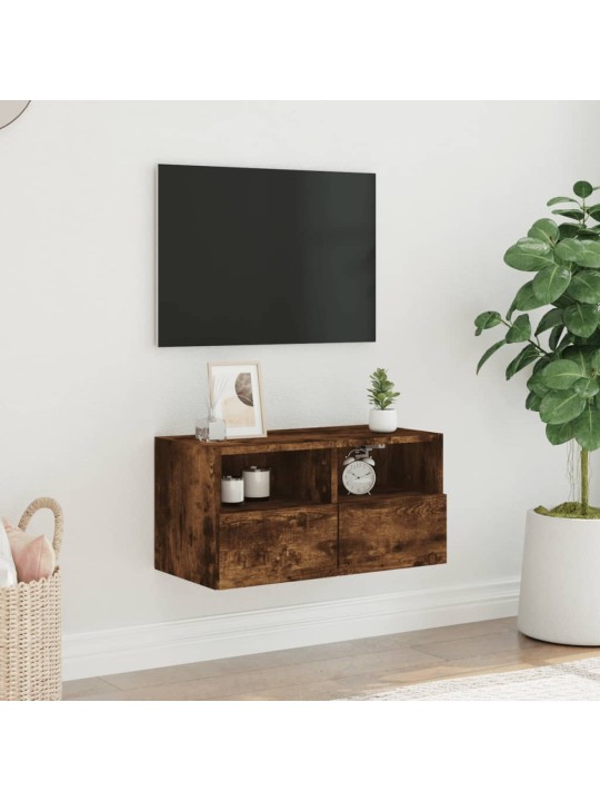 Nástěnná TV skříňka kouřový dub 60x30x30 cm kompozitní dřevo