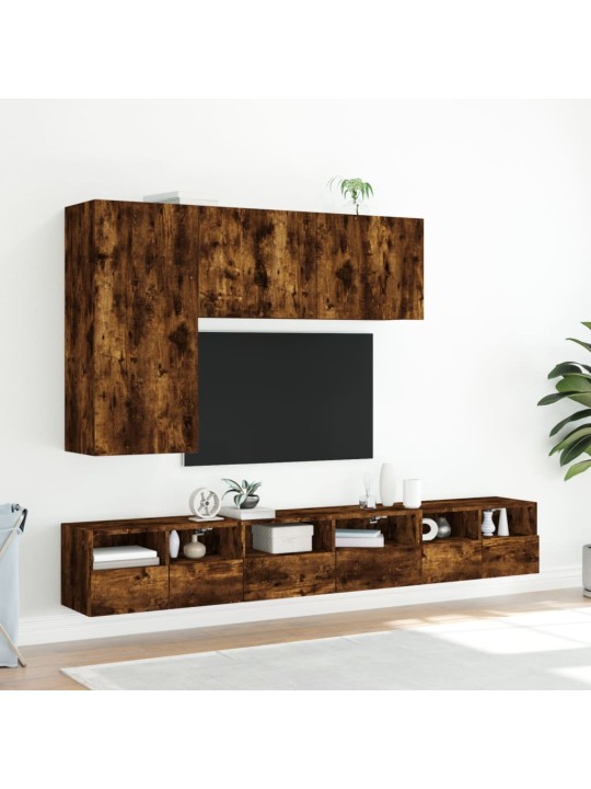 Nástěnná TV skříňka kouřový dub 60x30x30 cm kompozitní dřevo
