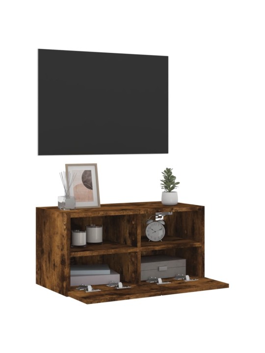 Nástěnná TV skříňka kouřový dub 60x30x30 cm kompozitní dřevo