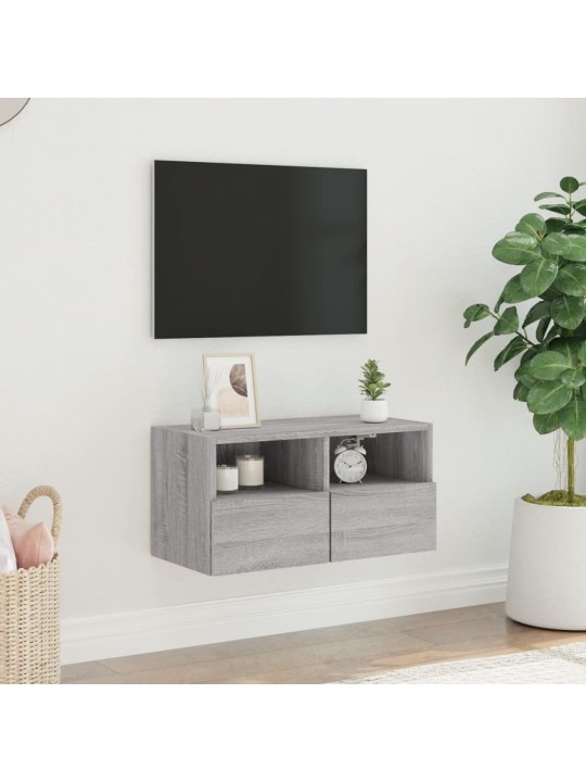 Nástěnná TV skříňka šedá sonoma 60x30x30 cm kompozitní dřevo