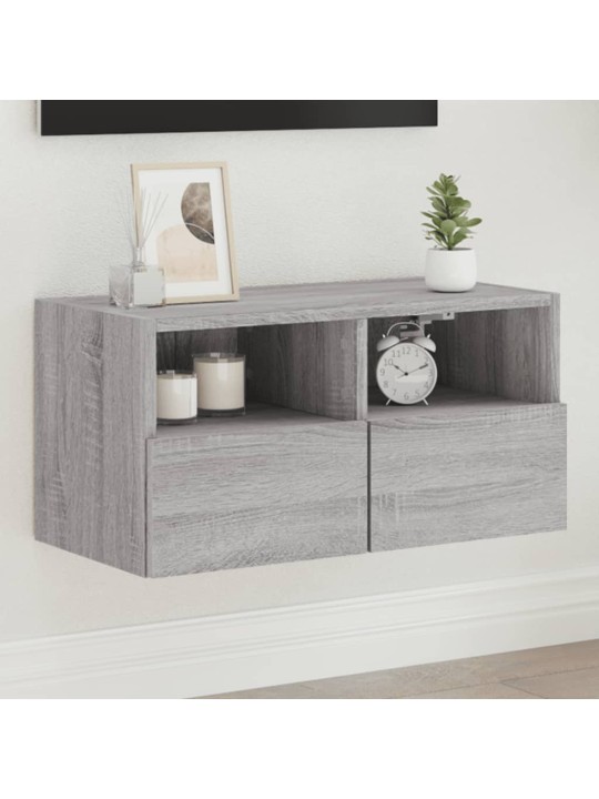 Nástěnná TV skříňka šedá sonoma 60x30x30 cm kompozitní dřevo