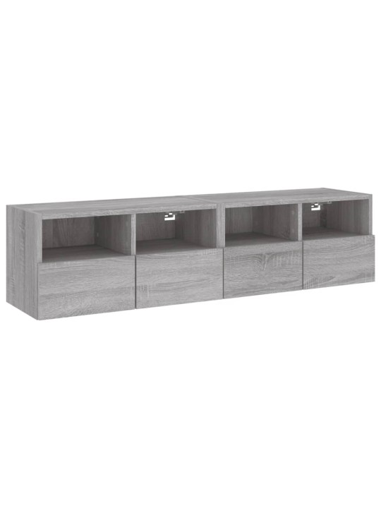 Nástěnné TV skříňky 2 ks šedé sonoma 60 x 30 x 30 cm kompozit