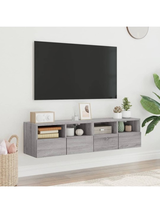 Nástěnné TV skříňky 2 ks šedé sonoma 60 x 30 x 30 cm kompozit