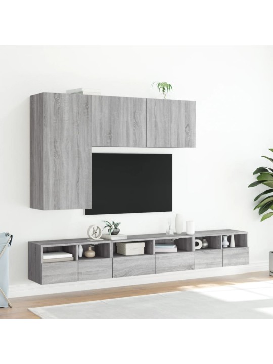 Nástěnné TV skříňky 2 ks šedé sonoma 60 x 30 x 30 cm kompozit