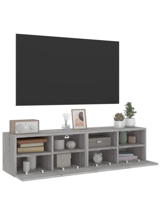 Nástěnné TV skříňky 2 ks šedé sonoma 60 x 30 x 30 cm kompozit