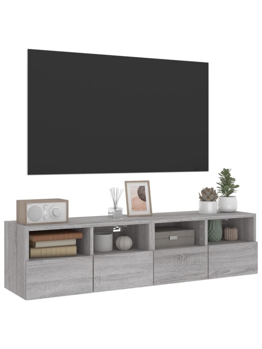 Nástěnné TV skříňky 2 ks šedé sonoma 60 x 30 x 30 cm kompozit