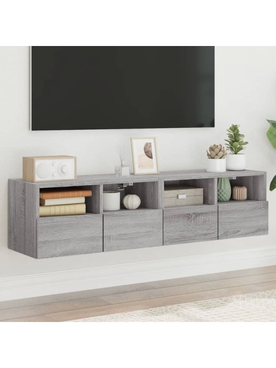 Nástěnné TV skříňky 2 ks šedé sonoma 60 x 30 x 30 cm kompozit