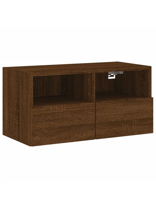 Nástěnná TV skříňka hnědý dub 60 x 30 x 30 cm kompozitní dřevo