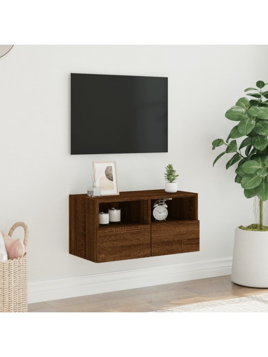 Nástěnná TV skříňka hnědý dub 60 x 30 x 30 cm kompozitní dřevo