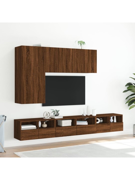 Nástěnná TV skříňka hnědý dub 60 x 30 x 30 cm kompozitní dřevo