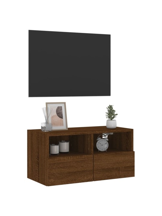 Nástěnná TV skříňka hnědý dub 60 x 30 x 30 cm kompozitní dřevo