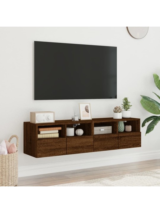 Nástěnné TV skříňky 2 ks hnědý dub 60x30x30 cm kompozitní dřevo