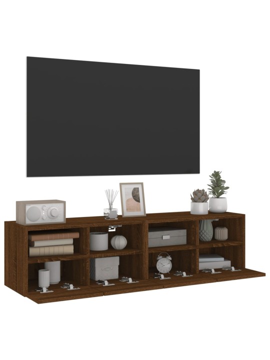 Nástěnné TV skříňky 2 ks hnědý dub 60x30x30 cm kompozitní dřevo