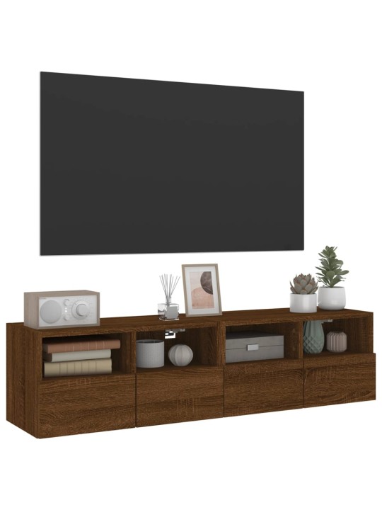 Nástěnné TV skříňky 2 ks hnědý dub 60x30x30 cm kompozitní dřevo