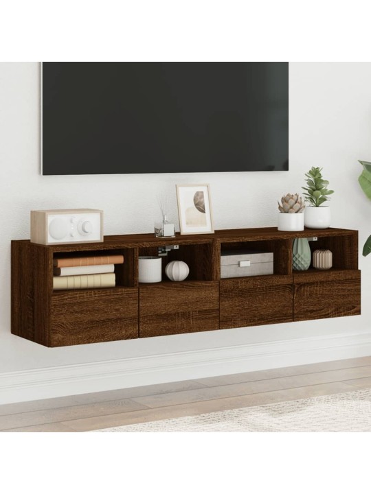 Nástěnné TV skříňky 2 ks hnědý dub 60x30x30 cm kompozitní dřevo