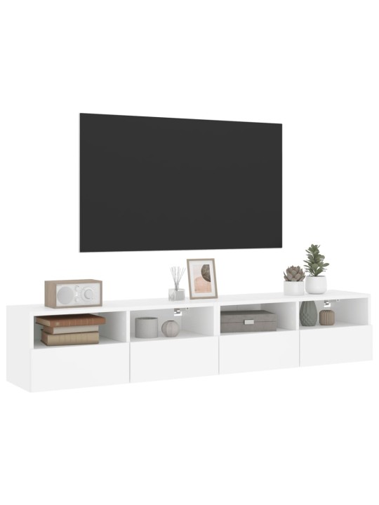 Nástěnné TV skříňky 2 ks bílé 80 x 30 x 30 cm kompozitní dřevo