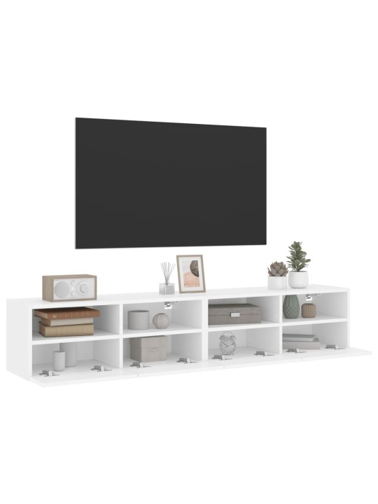 Nástěnné TV skříňky 2 ks bílé 80 x 30 x 30 cm kompozitní dřevo