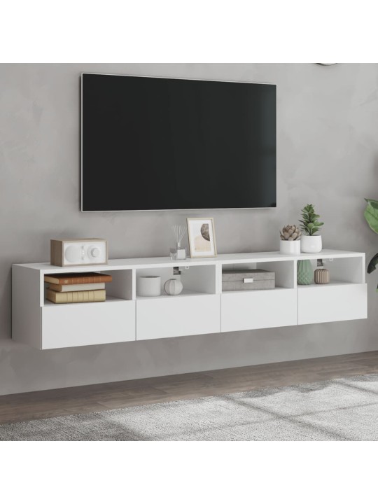 Nástěnné TV skříňky 2 ks bílé 80 x 30 x 30 cm kompozitní dřevo