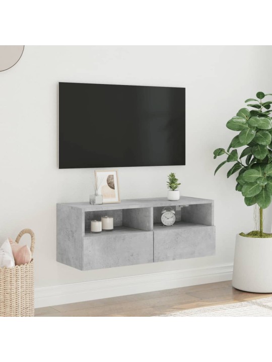 Nástěnná TV skříňka betonově šedá 80x30x30 cm kompozitní dřevo