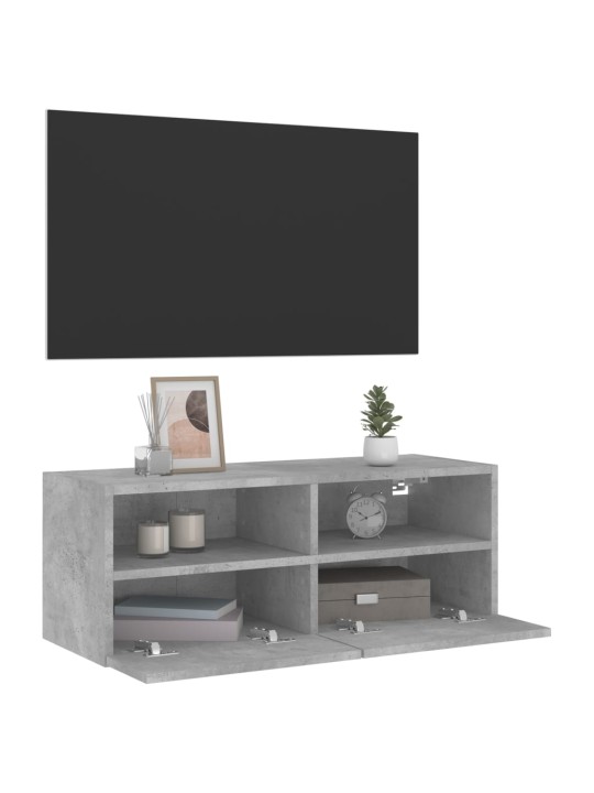 Nástěnná TV skříňka betonově šedá 80x30x30 cm kompozitní dřevo