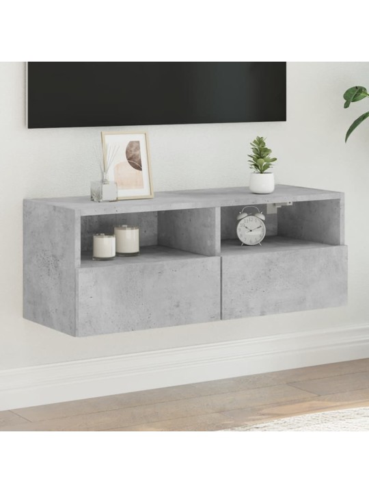 Nástěnná TV skříňka betonově šedá 80x30x30 cm kompozitní dřevo