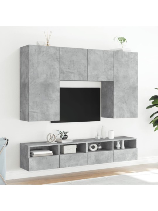 Nástěnné TV skříňky 2 ks betonově šedé 80 x 30 x 30 cm kompozit