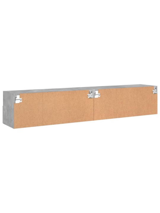 Nástěnné TV skříňky 2 ks betonově šedé 80 x 30 x 30 cm kompozit