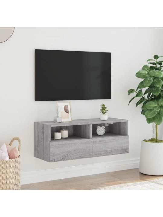 Nástěnná TV skříňka šedá sonoma 80x30x30 cm kompozitní dřevo