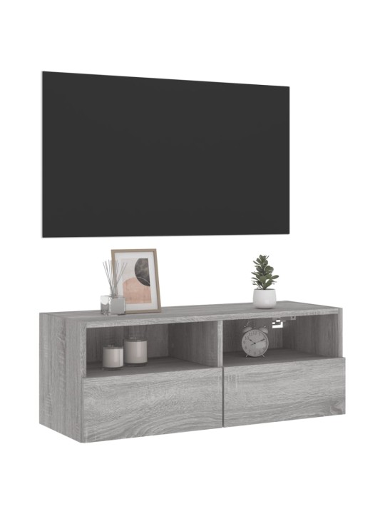 Nástěnná TV skříňka šedá sonoma 80x30x30 cm kompozitní dřevo