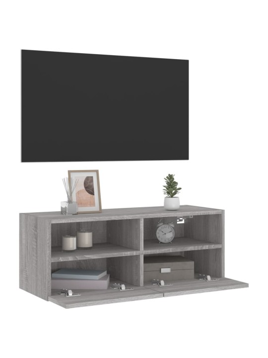 Nástěnná TV skříňka šedá sonoma 80x30x30 cm kompozitní dřevo