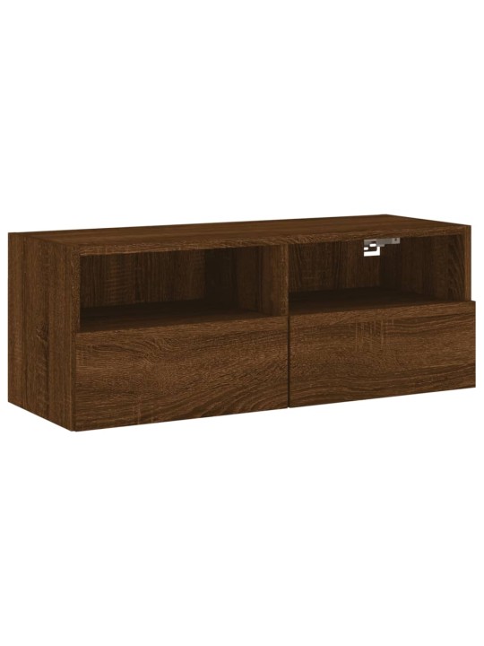 Nástěnná TV skříňka hnědý dub 80 x 30 x 30 cm kompozitní dřevo