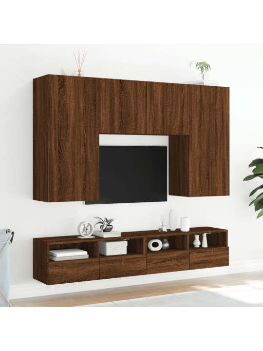 Nástěnná TV skříňka hnědý dub 80 x 30 x 30 cm kompozitní dřevo