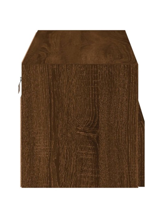 Nástěnná TV skříňka hnědý dub 80 x 30 x 30 cm kompozitní dřevo