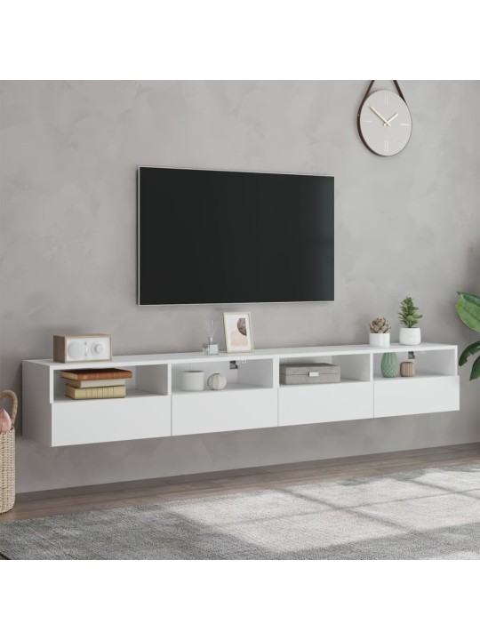 Nástěnné TV skříňky 2 ks bílé 100 x 30 x 30 cm kompozitní dřevo