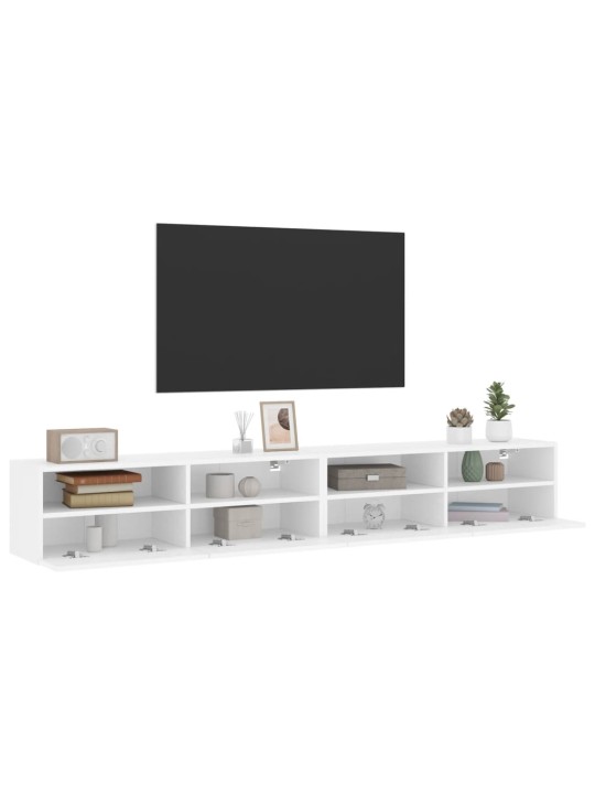 Nástěnné TV skříňky 2 ks bílé 100 x 30 x 30 cm kompozitní dřevo
