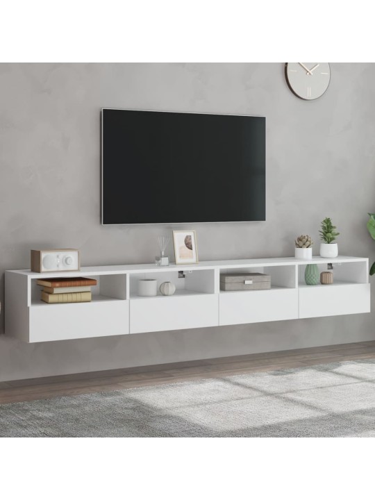 Nástěnné TV skříňky 2 ks bílé 100 x 30 x 30 cm kompozitní dřevo