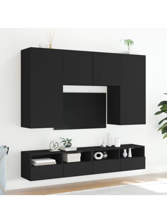 Nástěnná TV skříňka černá 100 x 30 x 30 cm kompozitní dřevo
